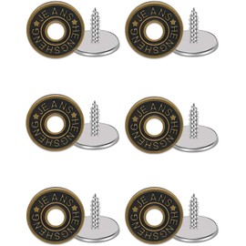 Button Pins for Jeans,No Sew and No Tools Instant Jean Buttons 6 PCS for Loose Jeans,Adjustable
