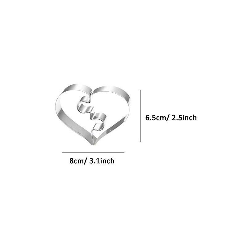 WJSYSHOP Broken Heart Cookie Cutter Stainless Steel