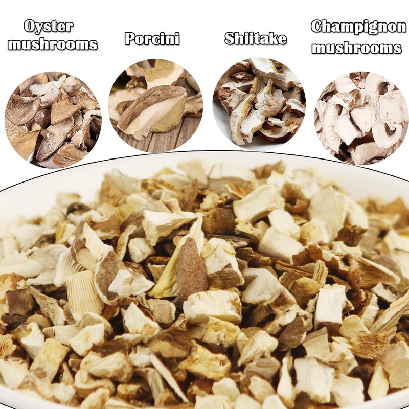 VIGOROUS MOUNTAINS Dried Assorted Mushrooms Granules for Cooking Including Porcini