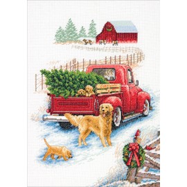 Dimensions 'Winter Ride' Counted Cross Stitch Kit, 14 Count Ivory Aida Cloth, 10'' x 14''