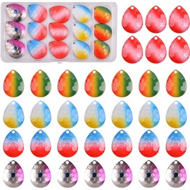 Spinner Blades for Lure Making Kit, 30pcs Fishing Blades Mixed Colors Hammered Colorado Blades Lure Making Supplies for Spinner Spinnerbaits Walleye Rig DIY Crawler Harness Trout Salmon Bass Fishing