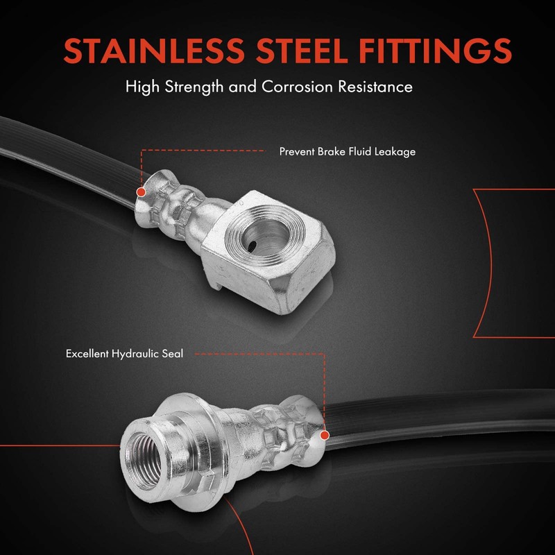 A-Premium Rear Driver and Passenger Outer Brake Hydraulic Hose Compatible
