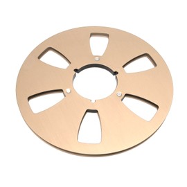 1/4 10.5 Inch Empty Takeup Reel 6 Hole Aluminum Alloy Universal Opening Machine Part Sound Tape Takeup Reel Gold