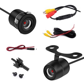 Downhill Car Reversing Camera, IP68 Waterproof HD Night Vision CCD Rear View Camera with Bracket Wire Harness, 170 Degree Wide-Angle Dynamic Path Guide Line Camera, Universal for Most Cars (Black)