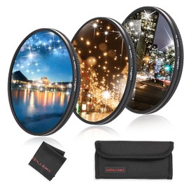 GREEN.L 58mm Star Filter, Slim Variable Starburst Filter 58mm(4 Points,6 Points,8 Points) with Cleaning Cloth + 4 Slot Filter Pouch