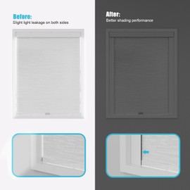 Blindify Light Blocking Strips, Light Blockers for Window Shades and Blinds, Block Light Along The Sides Blackout Side Tracks for Bedroom, White 2 Pcs