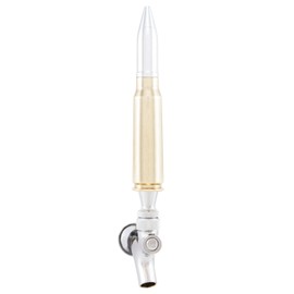 Lucky Shot USA 20MM Bullet Beer Tap Handle | US Military Cannon Round | Brass