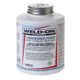 Weld-On 87730 White Seal Plus Multi-Purpose Pipe Thread Sealant with PTFE - Zero VOC, 1/2 Pint (8 fl oz)