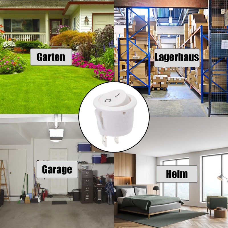 Powice 5 x toggle switch with wiring, 12 V/6 A,