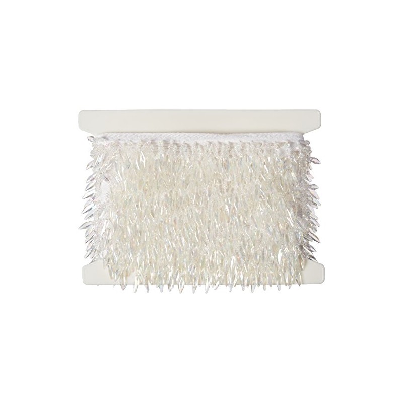 Expo International Velma Beaded Raindrop Fringe Trim, 10 yd., Crystal
