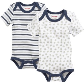 Playshoes Unisex Baby Body 1/4-Arm 2er Pack Sterne 808204, 900 - Blau, 50-56