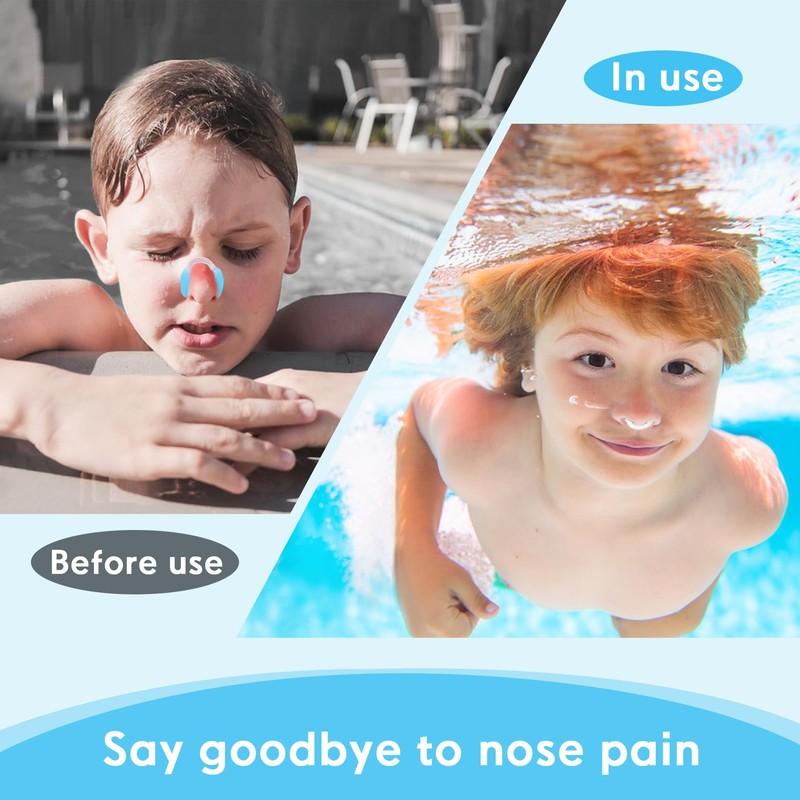 2PCS Painless Nose Plugs for Swimming,Kids & Adults,Stuff Into Nose