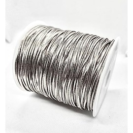Weststone Qty 1 roll Silver - 300ft x 2mm Round Metallic Stretch Cord Elastic Cords Elastic Stretch String for Bracelets, Braiding, Ornament Hanging, Gift Wrapping - Silver