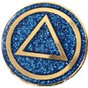 AA Circle Triangle Logo Reflex Blue Glitter Gold Plated Chip