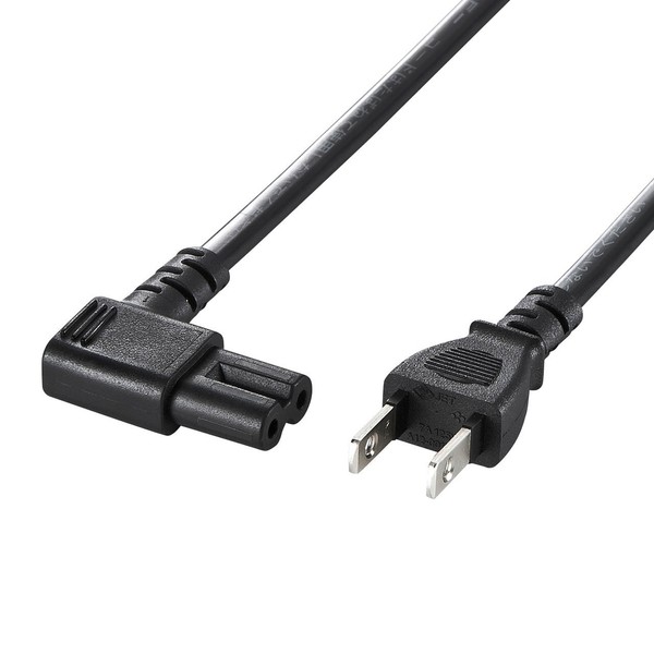 Sanwa Supply KB-DM2L-1 Power Cord (2P / L-Type Connector) 3.3 ft (1 m)