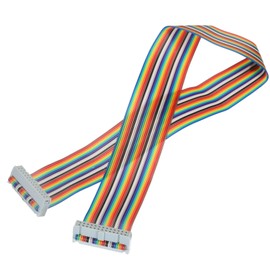 sourcing map 1 Pcs 26 Pin Flat Rainbow Ribbon Cable FC/FC Female Connector 1.64FT 2.54mm Pitch Breadboard Jumper Wires for Electronic Projects