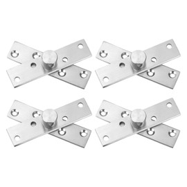 sourcing map 4 Pcs Door Pivot Hinge 360 Degree Rotating Concealing Hinge Stainless Steel Hidden Bookcase Hinges