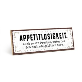 TypeStoff Wooden Sign with Saying - APPETITLOSIGKEIT - Vintage Look with Quote as Gift and Decoration - HS-00631