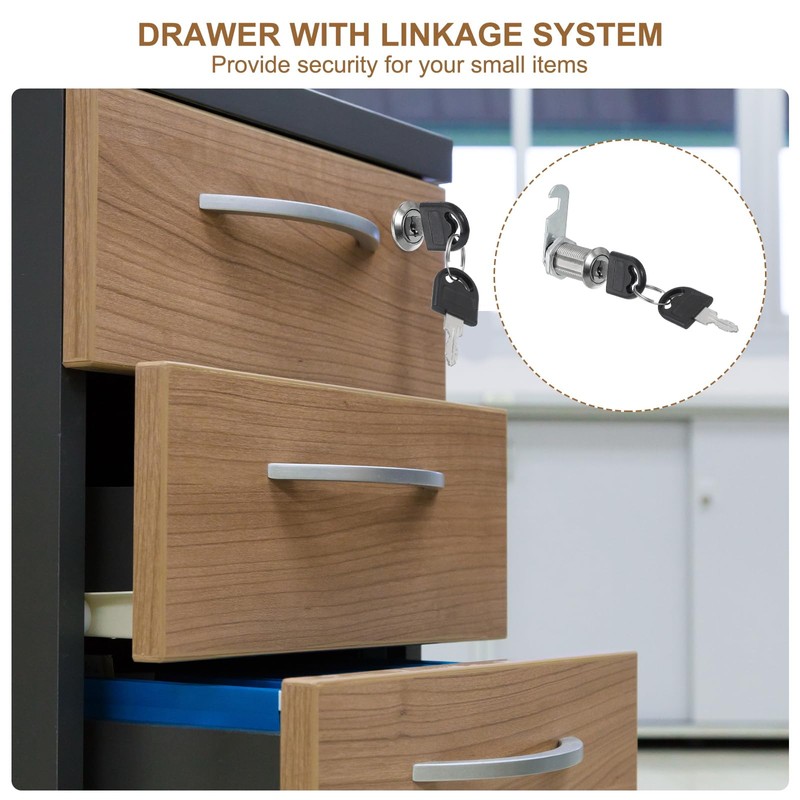 PATIKIL Cabinet Drawer Lock with Keys 3 Pcs 1-1/6" (30mm)