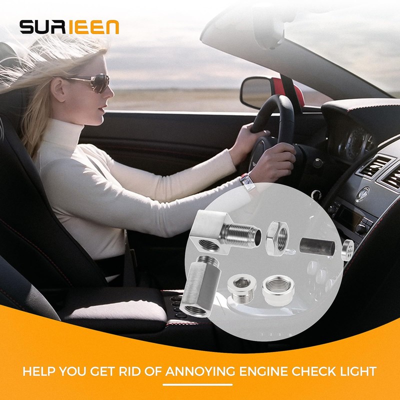 SURIEEN O2 Oxygen Sensor Spacer Kit, 90 Degree Stainless Oxygen