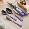 LKTDYMEG 20-Piece Black and Purple Silverware Set 18/0 Stainless Steel