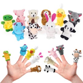 KBPNO 10Pcs Animal Finger Puppets, Soft Plush Animals Finger Puppe for Kids, Boys and Girls, Mini Finger Puppets Assortment for Storytelling Playing Teaching Shows Playtime Schools Birthday Party