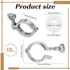 CUTHOLLOW 1.5" Tri Clamp Kit, 10Pcs 304 Stainless Steel Sanitary