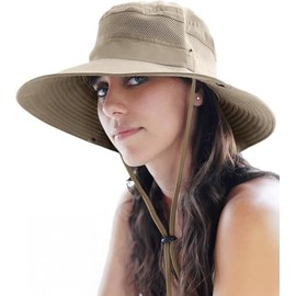Fieldlabo Safari Hat, Sun Protection Hat, Wide Brim, Fishing, Climbing, Men's, Women's, UV Protection, UPF 50+, beige