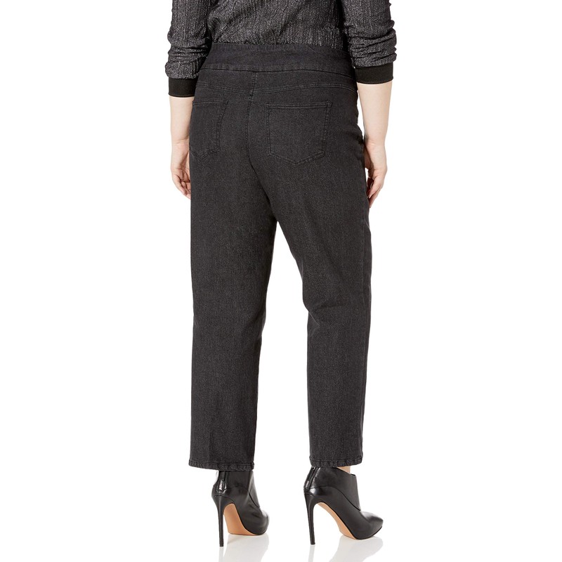 Ruby Rd. womens Plus-size Pull-on Extra Strech Denim Jeans, Black,