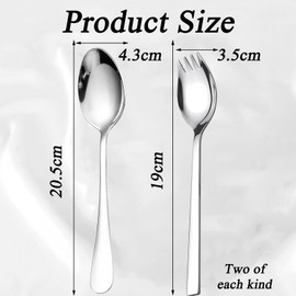 Set of 4 salad servers, stainless steel, serving spoon, large serving spoon, salad spoon, serving cutlery, large spoon, serving spoon, stainless steel, salad servers.