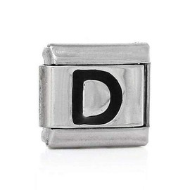 Italian Charm Bracelet Link Square Silver Tone Alphabet Letter Choose A-Z Let DIY