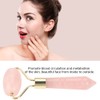 Natural Rose Quartz Welding Gold Metal Roller Massager Jade Beauty