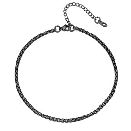 PROSTEEL Anklet Bracelet Black Stainless Steel Chain Anklets Womens Jewelry Ankle Bracelets for Women