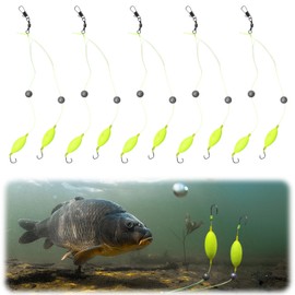 Pack of 5 Double Hook Reverse Bottom Rig, Fishing Hook Set, Double Hooks with Inverted Base Line, Double Hooks for Fishing, Tangle-Proof Split Hook Design for Freshwater and Saltwater
