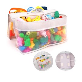 Baby Bath Toys Storage, Mesh Net Organizer for Toddlers Bathroom, Large Capacity Quick Dry Shower Caddy Basket, Easy Access Bathtub Holder No-Slip Design (4 Silicone Suction Cups) (A3)