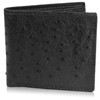 Genuine Ostrich Skin Leather Bifold Wallet with 8 Card Slots