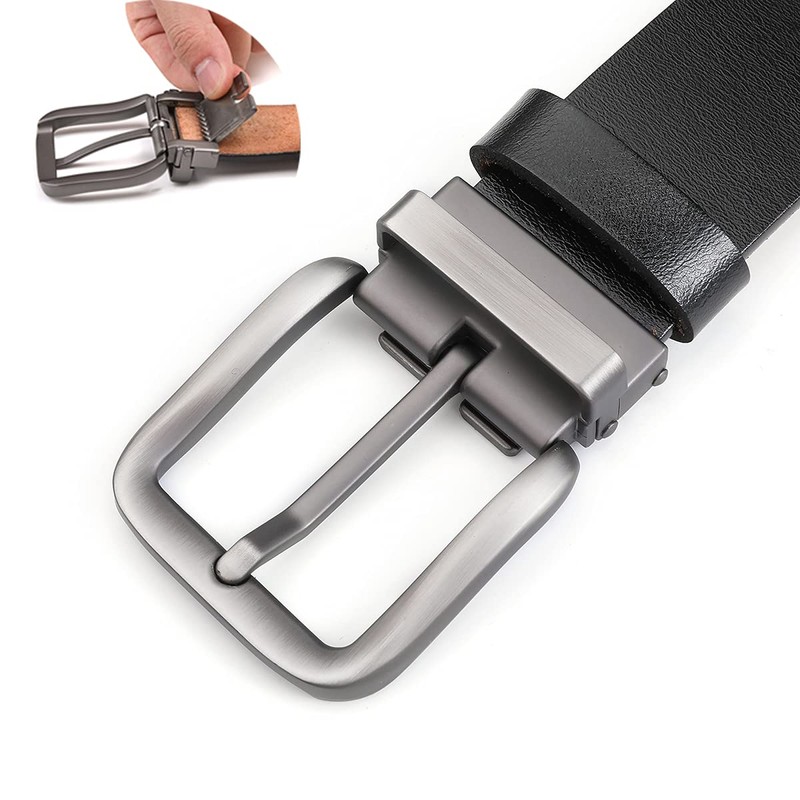 VRLEGEND Men's Leather Belt 110-180 cm Leather Denim Belt Men's