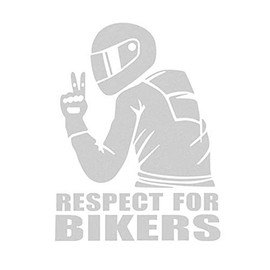 EROSPA® Sticker Car Motorcycle Respect for Bikers (Silver)