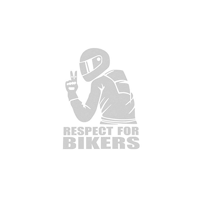 EROSPA® Sticker Car Motorcycle Respect for Bikers (Silver)