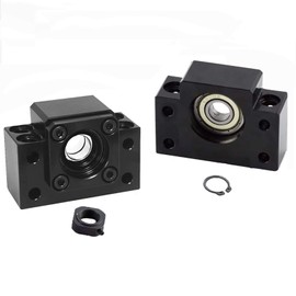 BK10 + BF10 / BK12 + BF12 / BK15 + BF15 Carbon Steel Ball Screw End Supports Bearing Blocks Brackets Base Black Ball Bearing Block Bracket