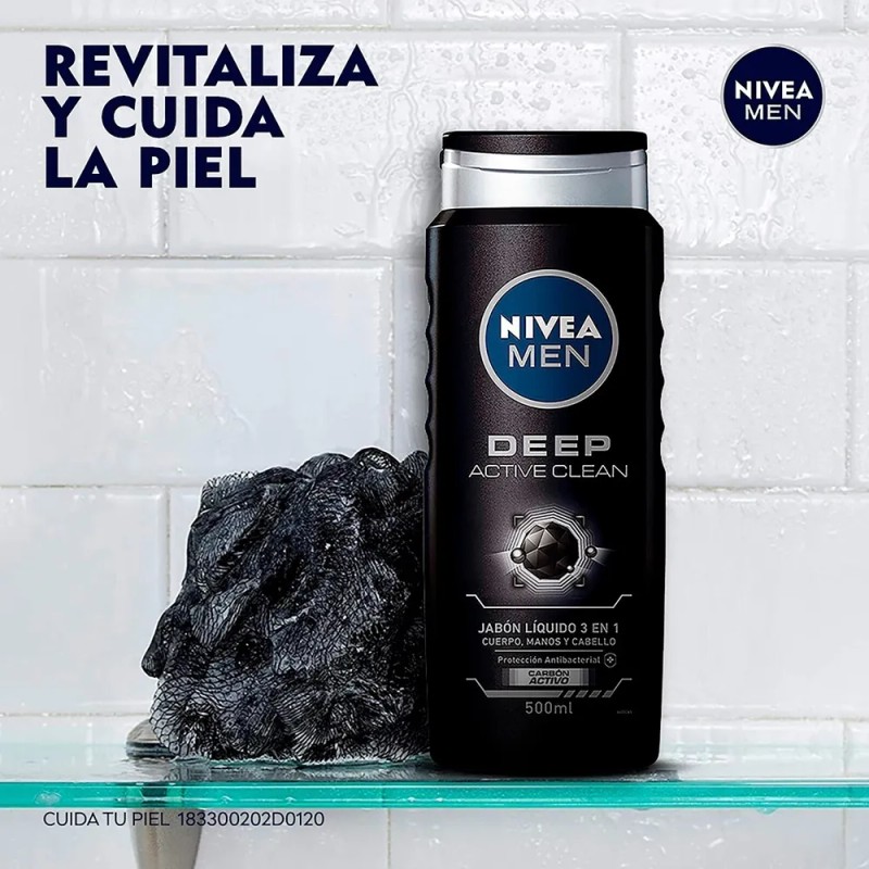 Jabón Líquido Corporal Nivea Men Active Clean 500ml