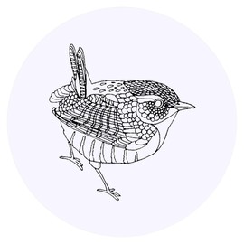 24 x 40mm Round 'Wren' Stickers (SK00003515)
