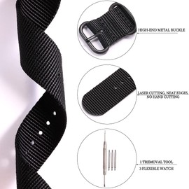 XBHWS Nylon Strap Adapter Compatible with Casio G-Shock 16mm series GA110 100 700 DW-5600 DW-5900 DW-6100 GD120 Men Watch replacement bands - Black