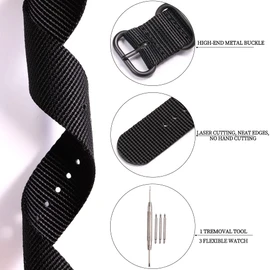 XBHWS Nylon Strap Adapter Compatible with Casio G-Shock 16mm series GA110 100 700 DW-5600 DW-5900 DW-6100 GD120 Men Watch replacement bands - Black
