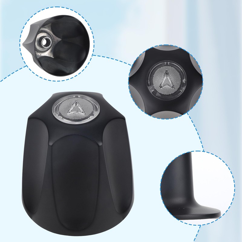 Tinoaly 3pcs Shower Knobs Replacement Kit, Matte Black Shower Knobs