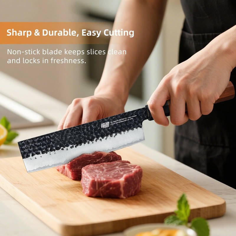 FINDKING Dynasty Series Japanese Nakiri Knife, Professional Vegetable Cleaver, 9Cr18MoV