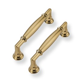 CABDM 10 Pack 3.5 Inch Hole Center Champagne Bronze Cabinet Pulls Solid Champagne Brass Cabinet Handles Solid Hardware Handle for cabinets Dressers Kitchens bedrooms