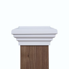 4x4 Post Cap Most Common fits Pressure Treated Post 3.5"x3.5" White Flat Newell Square Top for Outdoor Fences, Mailboxes, and Decks, by Atlanta Post Caps