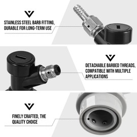 2 Pairs Ball Lock Keg Quick Disconnect, 5/16” & 1/4” Barb Corny Keg Fitting