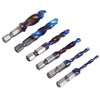 6pcs Spiral Tap Drill Bit Set Blue Plating Coating Hex